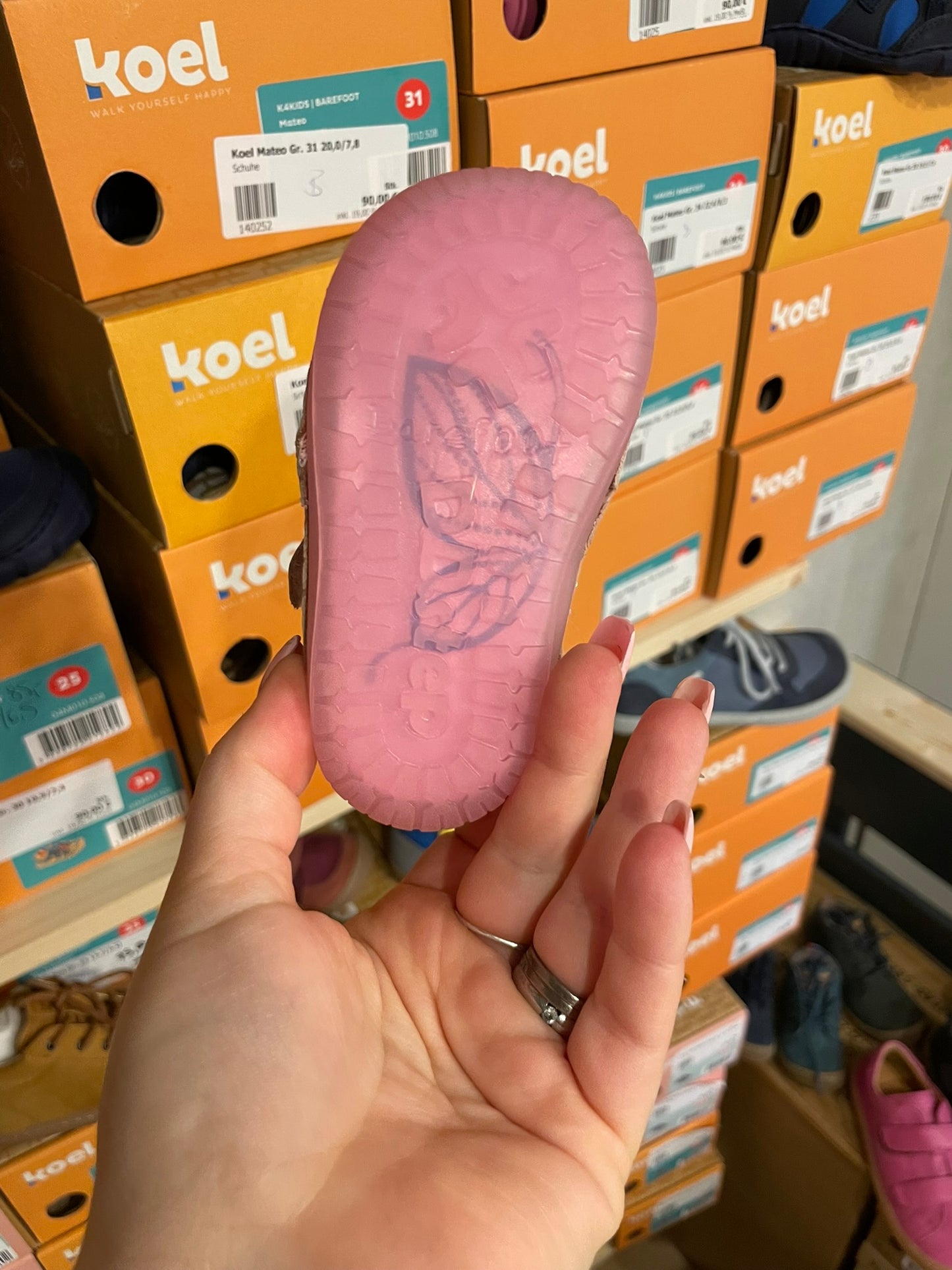 D.D. Step Pink Blume Mid Cut Barfußschuh
