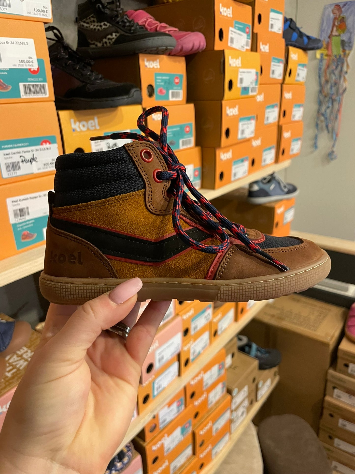 Koel Danish Nappa Barfuß High-Top Sneaker Kinder