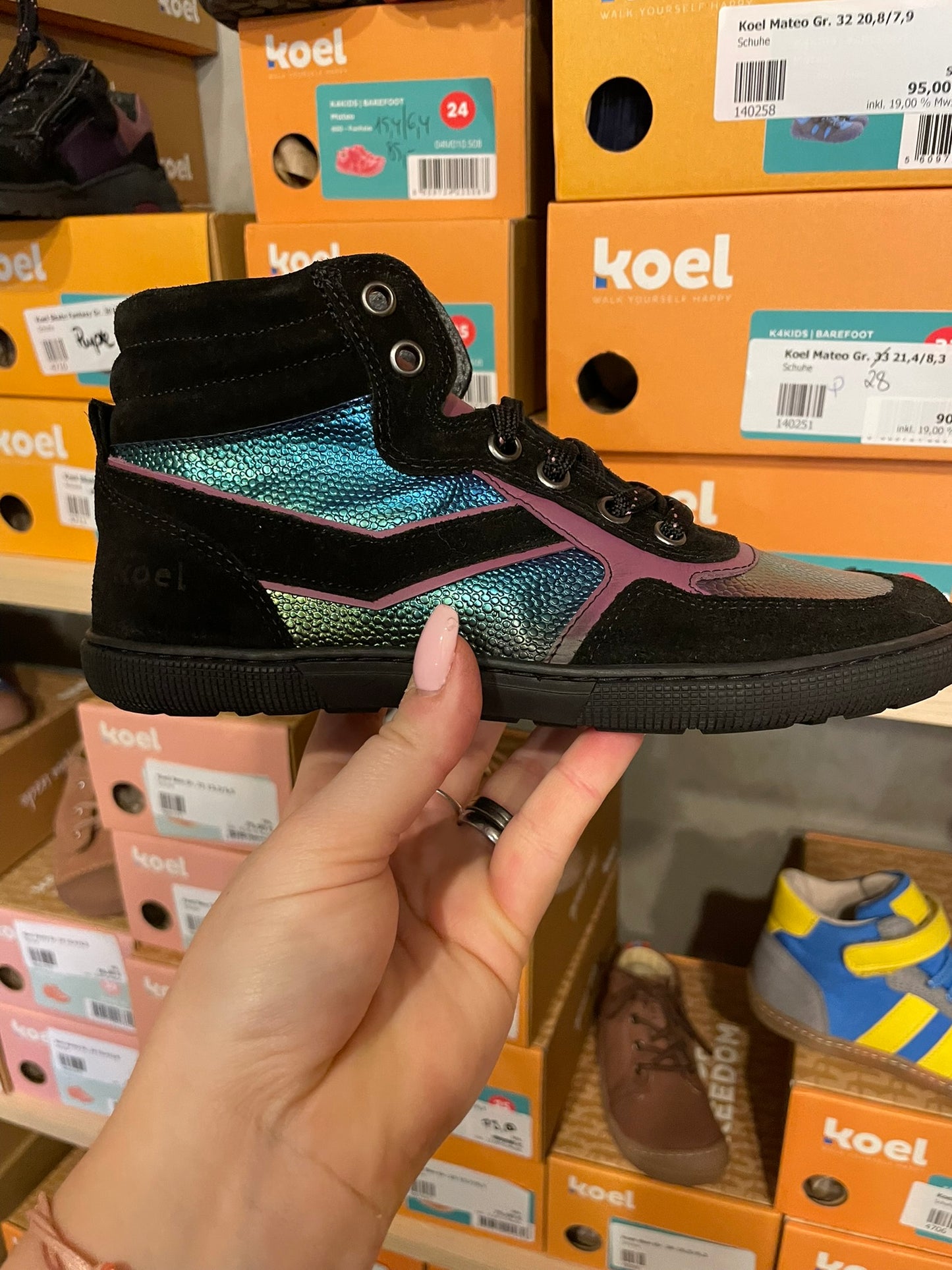 Koel Danish Nappa Barfuß High-Top Sneaker Kinder