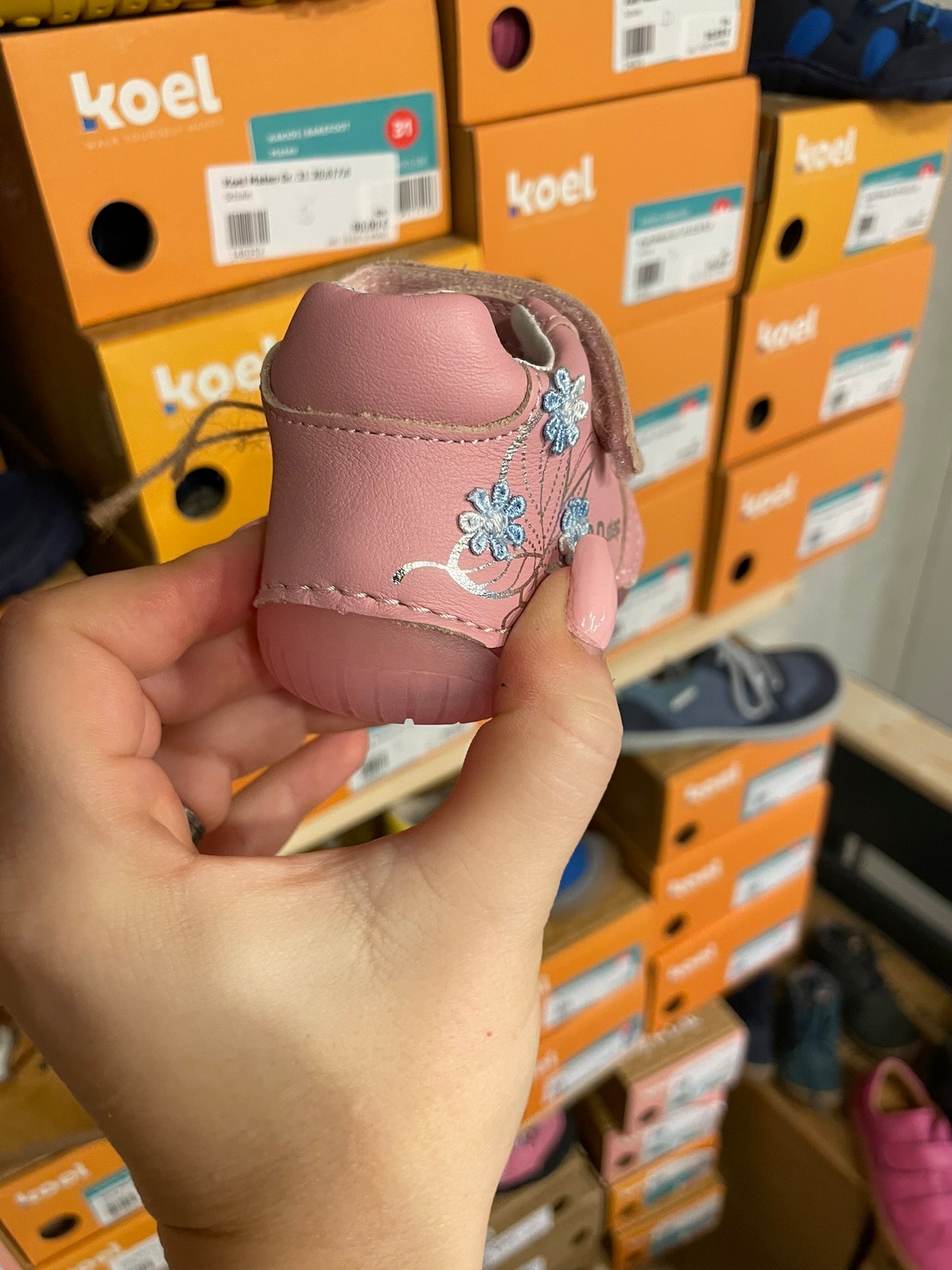 D.D. Step Pink Blume Mid Cut Barfußschuh